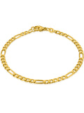 Figarokette 3:1 VARIED 14k Echtgold Diamantiert