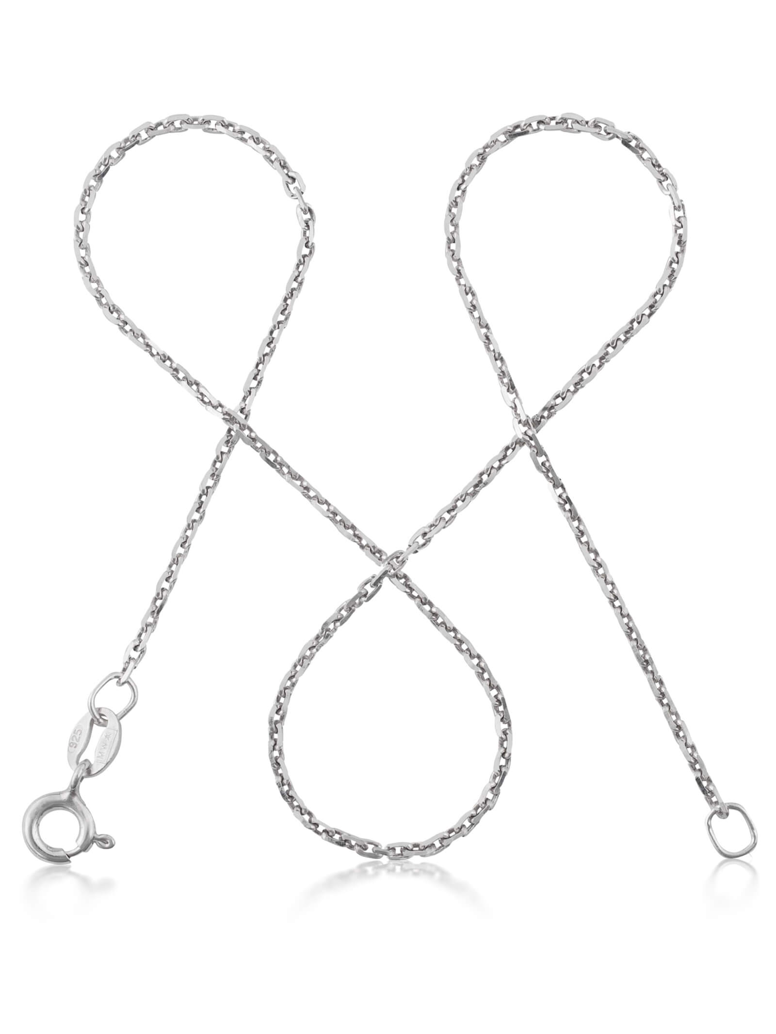 Ankerkette DELICATE Dünn Silber Diamantiert