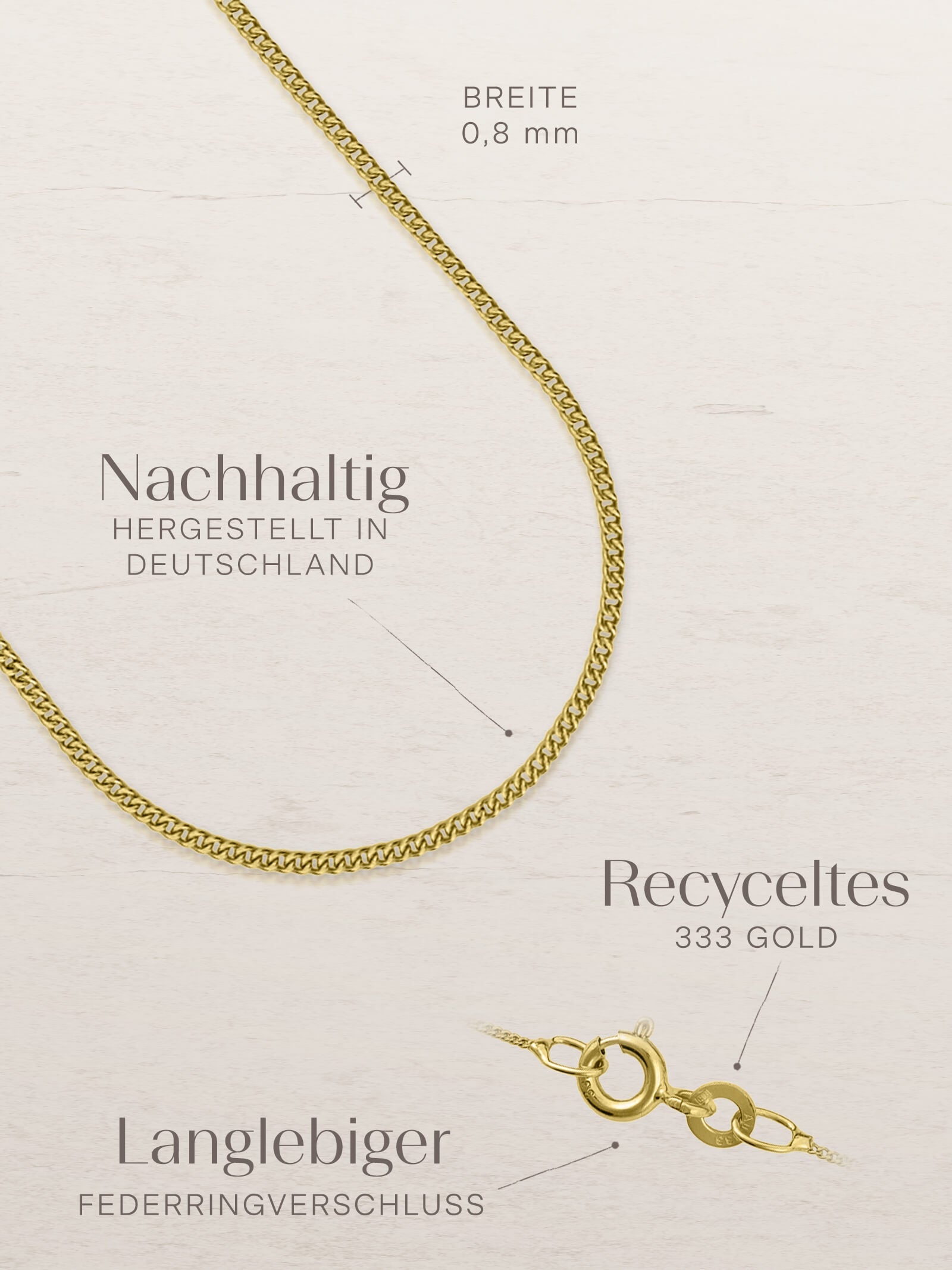 Panzerkette TIMELESS Hauchzart 8k Gold
