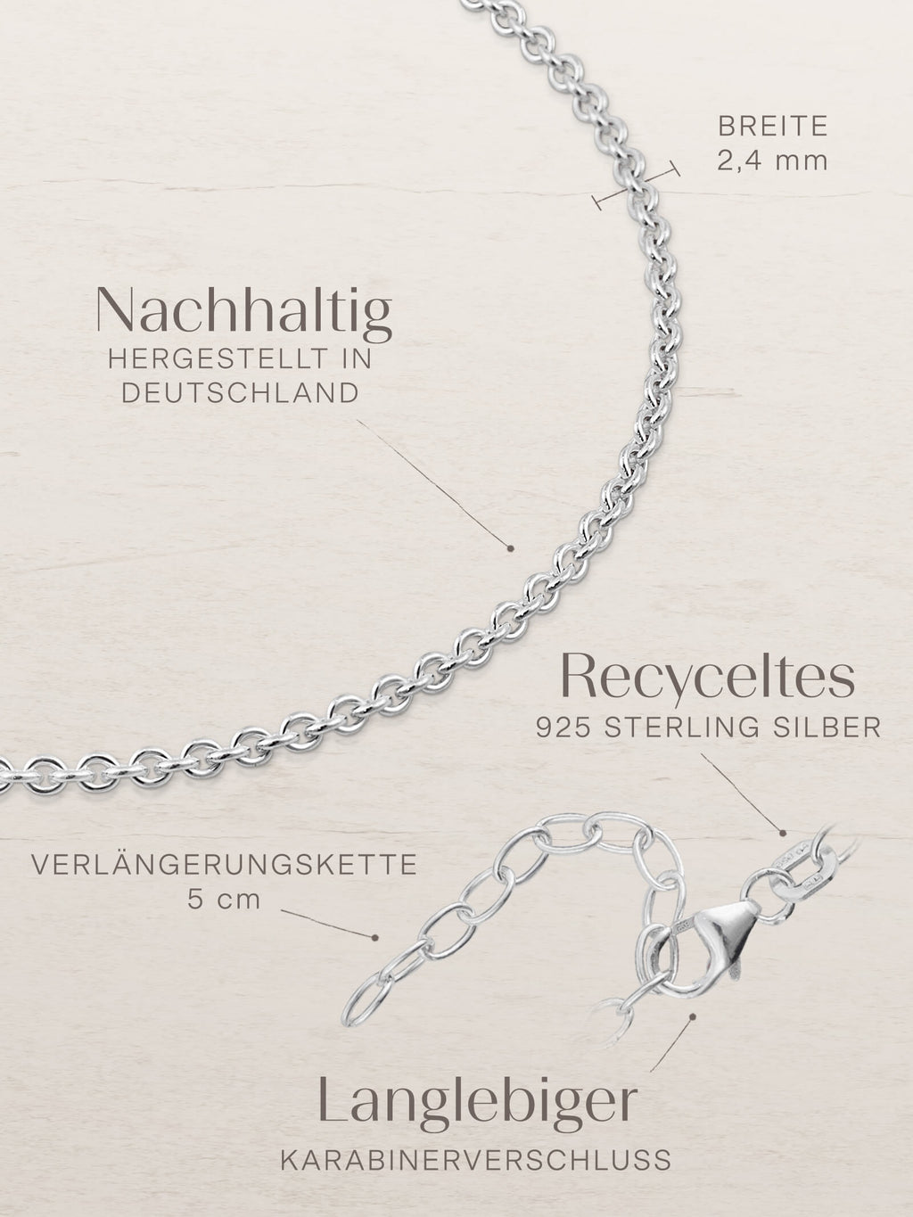 Fußkette Ankerkette DELICATE Silber