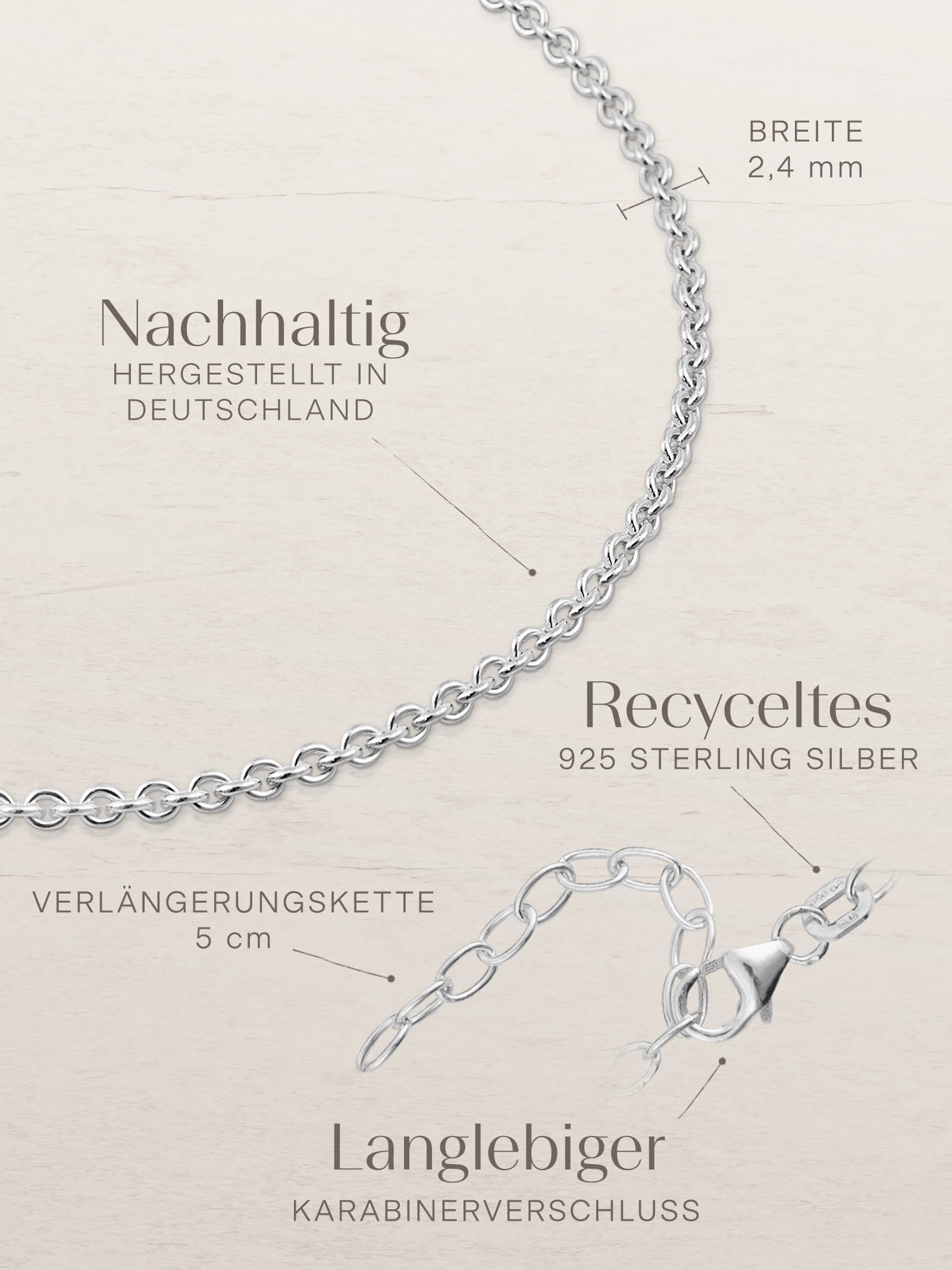 Fußkette Ankerkette DELICATE Silber