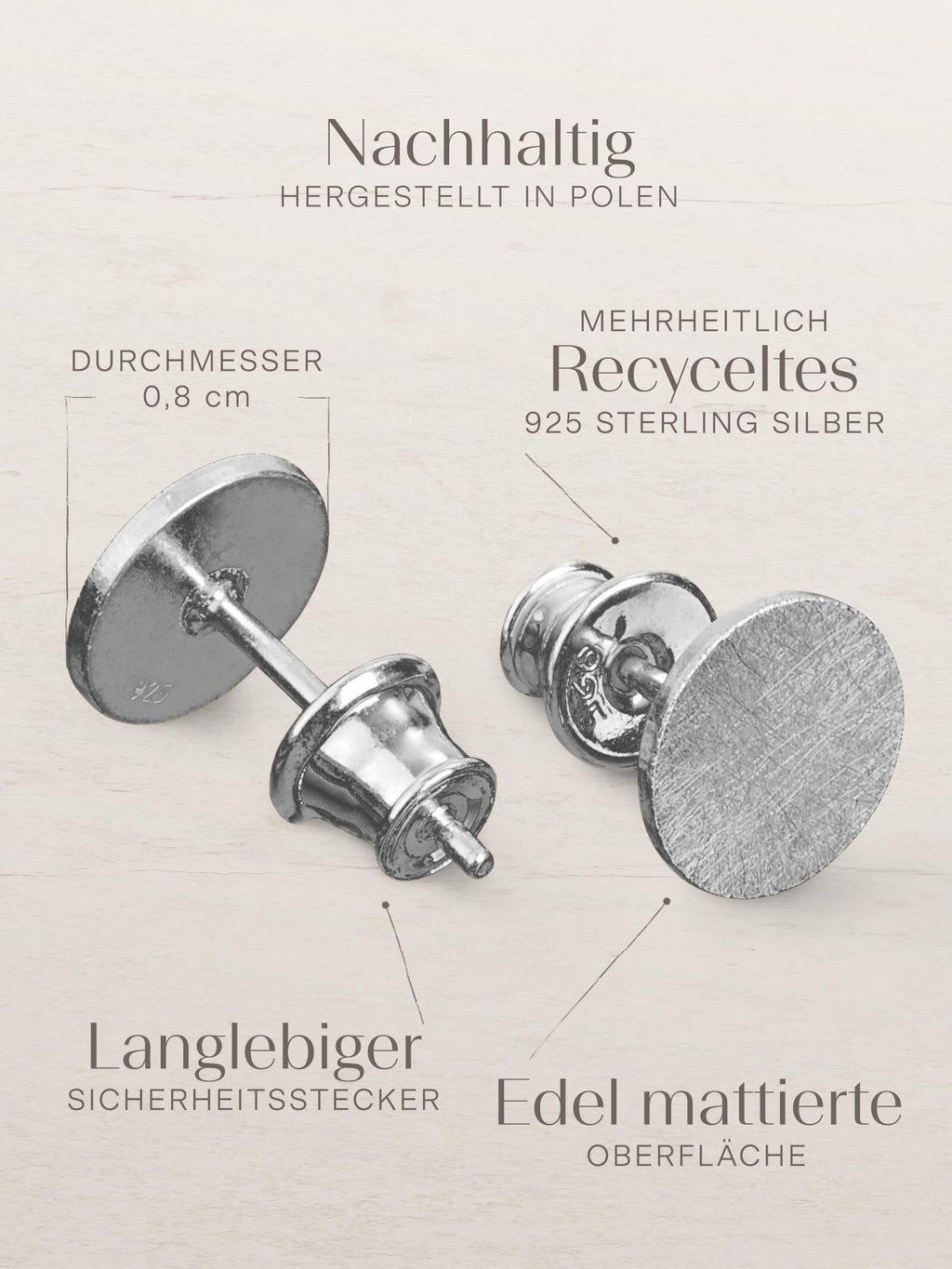 Ohrringe CIRCLE Silber Rhodiniert