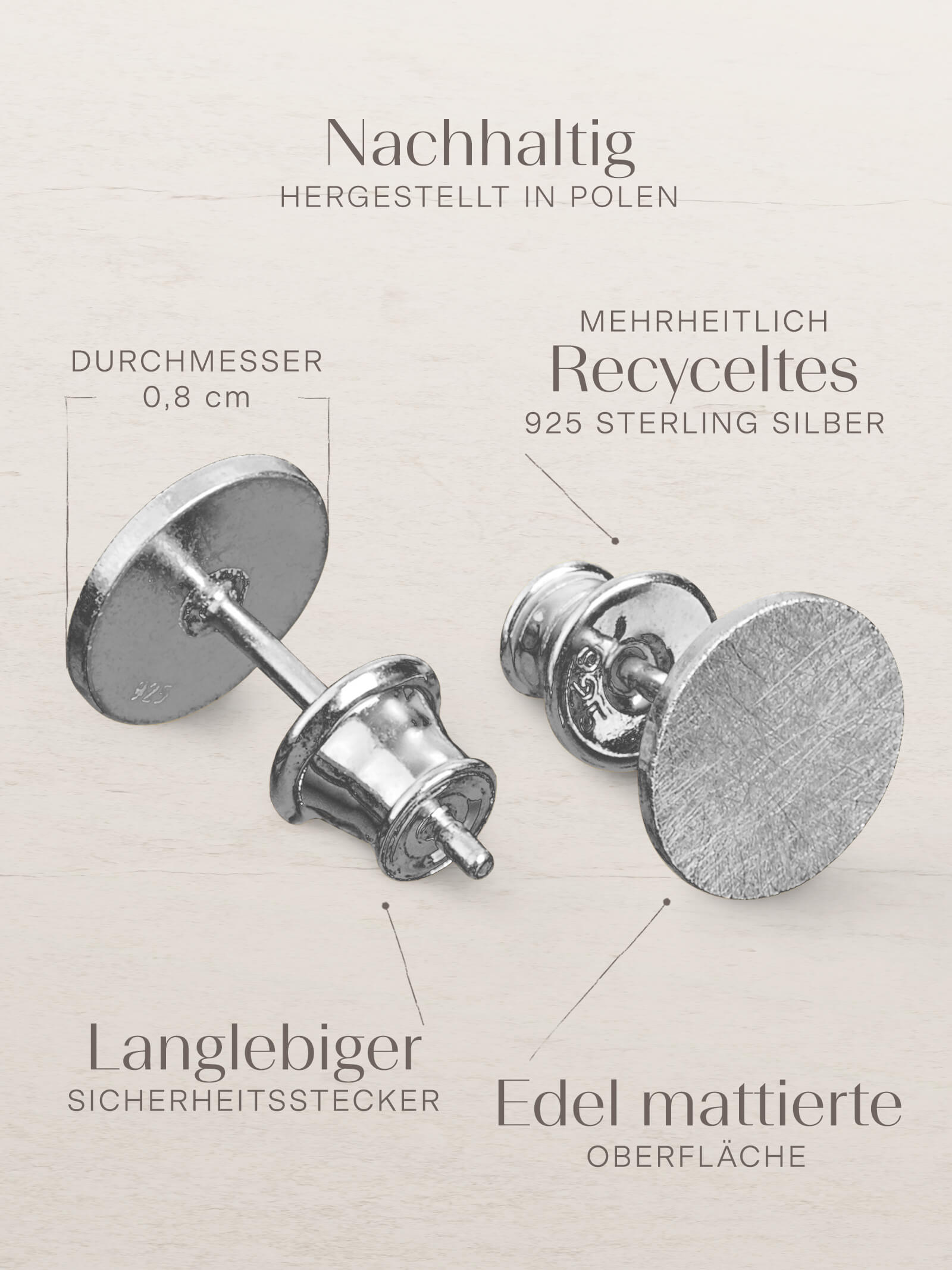 Ohrringe CIRCLE Silber Rhodiniert