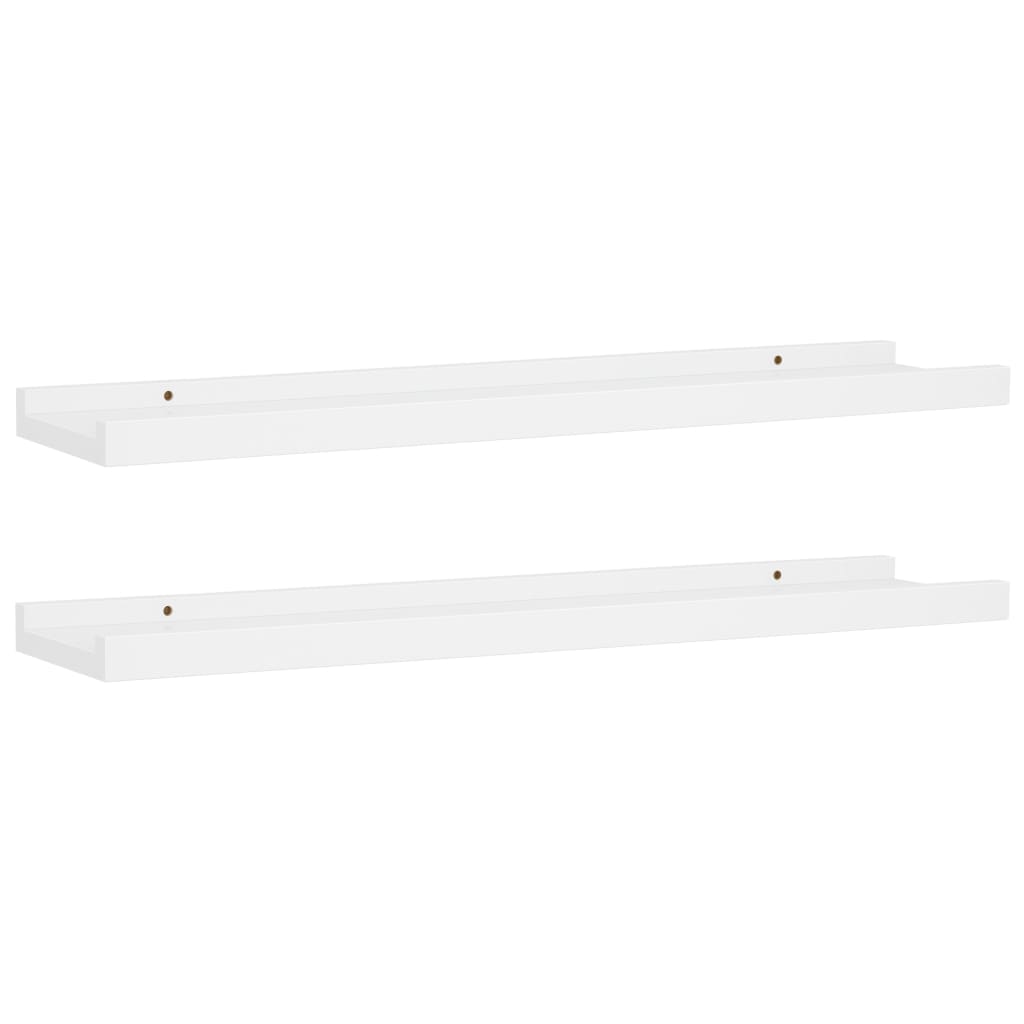 NNEVL Picture Frame Ledge Shelves 2 pcs White 60x9x3 cm MDF-1